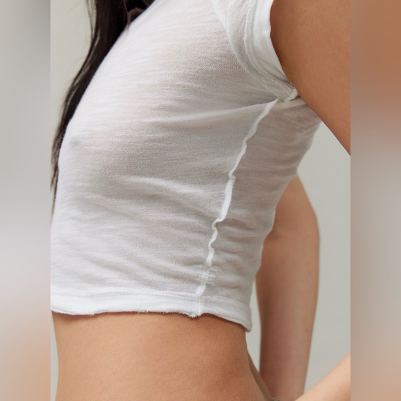 NWT Urban Outfitters BDG Morgan Slub Notch Neck Tee - Picture 6 of 7